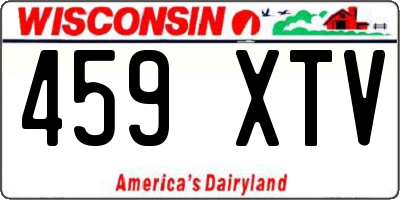 WI license plate 459XTV