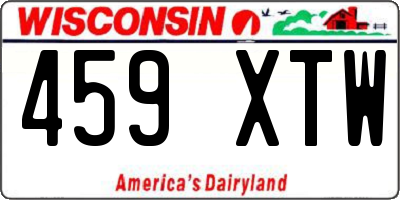 WI license plate 459XTW