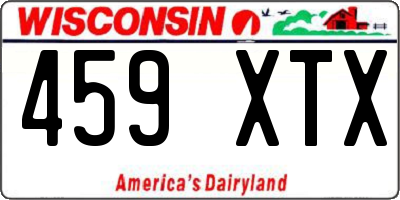 WI license plate 459XTX