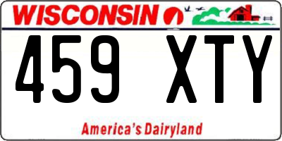 WI license plate 459XTY