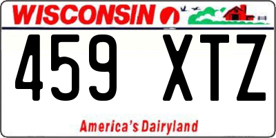 WI license plate 459XTZ