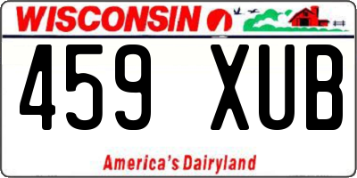 WI license plate 459XUB