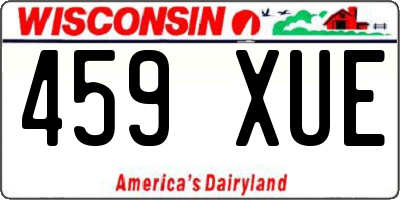 WI license plate 459XUE