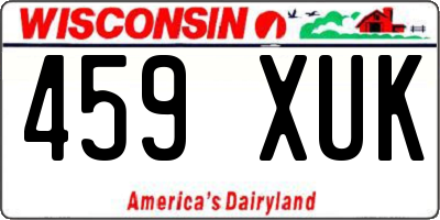 WI license plate 459XUK