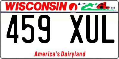 WI license plate 459XUL