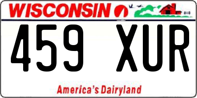 WI license plate 459XUR