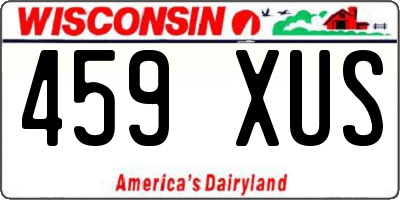 WI license plate 459XUS