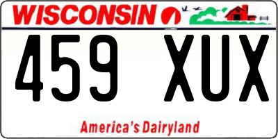 WI license plate 459XUX