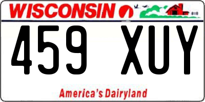 WI license plate 459XUY
