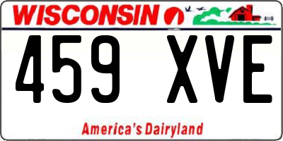 WI license plate 459XVE