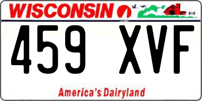 WI license plate 459XVF