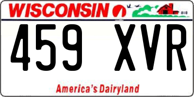 WI license plate 459XVR