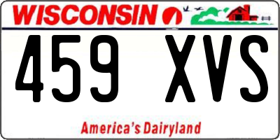 WI license plate 459XVS