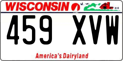 WI license plate 459XVW