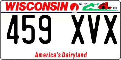 WI license plate 459XVX