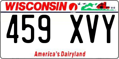 WI license plate 459XVY