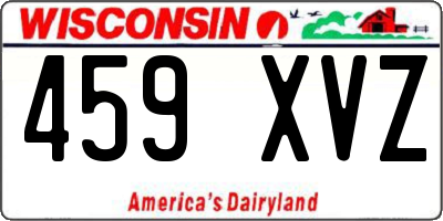 WI license plate 459XVZ