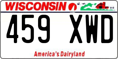 WI license plate 459XWD