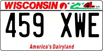 WI license plate 459XWE