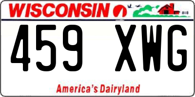 WI license plate 459XWG