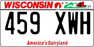 WI license plate 459XWH