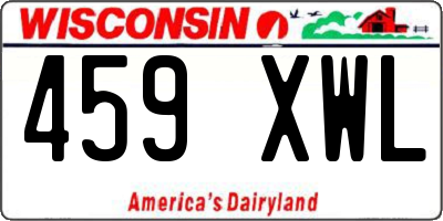 WI license plate 459XWL