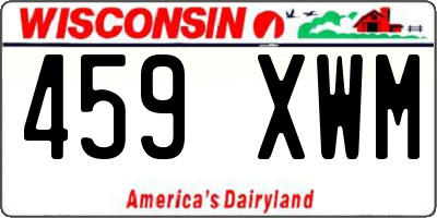 WI license plate 459XWM