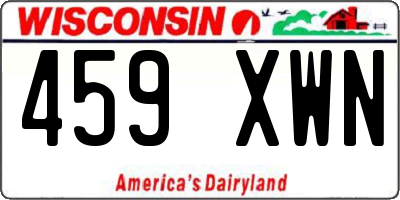 WI license plate 459XWN