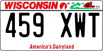 WI license plate 459XWT