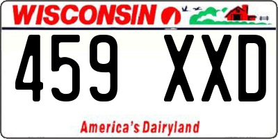 WI license plate 459XXD