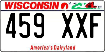 WI license plate 459XXF