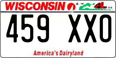 WI license plate 459XXO