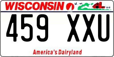 WI license plate 459XXU