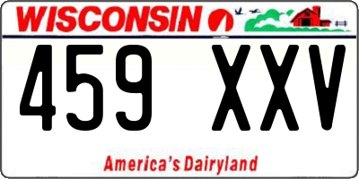 WI license plate 459XXV