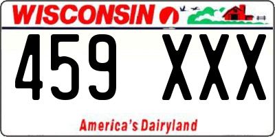 WI license plate 459XXX