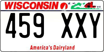 WI license plate 459XXY