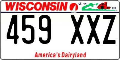 WI license plate 459XXZ