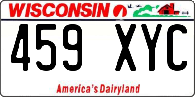 WI license plate 459XYC