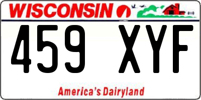 WI license plate 459XYF
