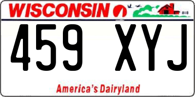 WI license plate 459XYJ