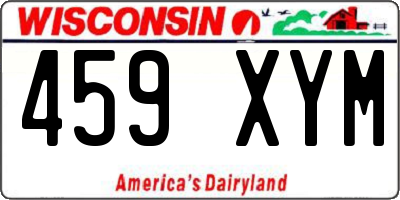 WI license plate 459XYM