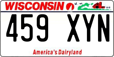 WI license plate 459XYN