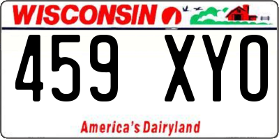 WI license plate 459XYO