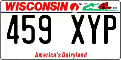 WI license plate 459XYP