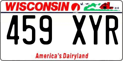 WI license plate 459XYR