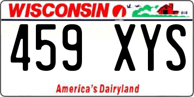 WI license plate 459XYS
