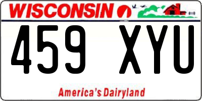 WI license plate 459XYU