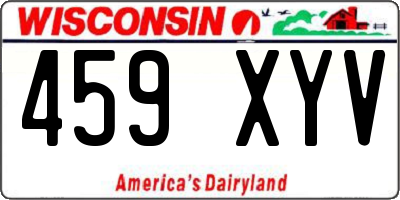 WI license plate 459XYV