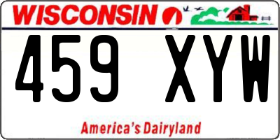 WI license plate 459XYW