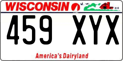 WI license plate 459XYX